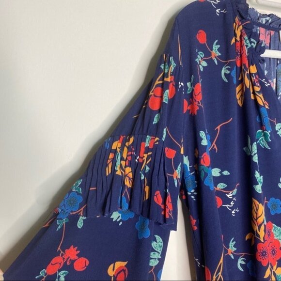 Sea New York Floral Print Ruffle Collar Mari Top Blouse 6 - Picture 9 of 12